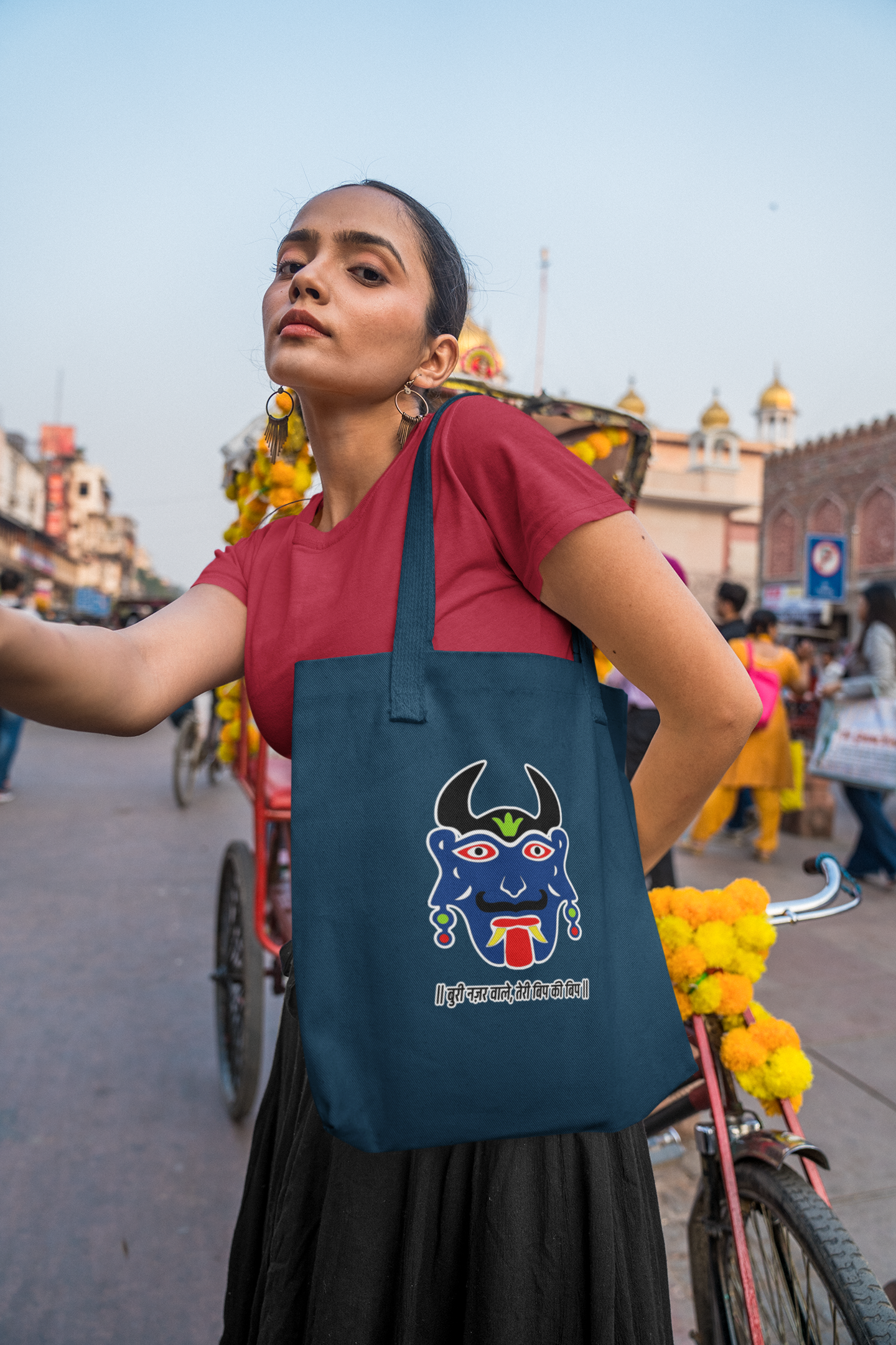 Buri Nazar Tote Bag With Zipper